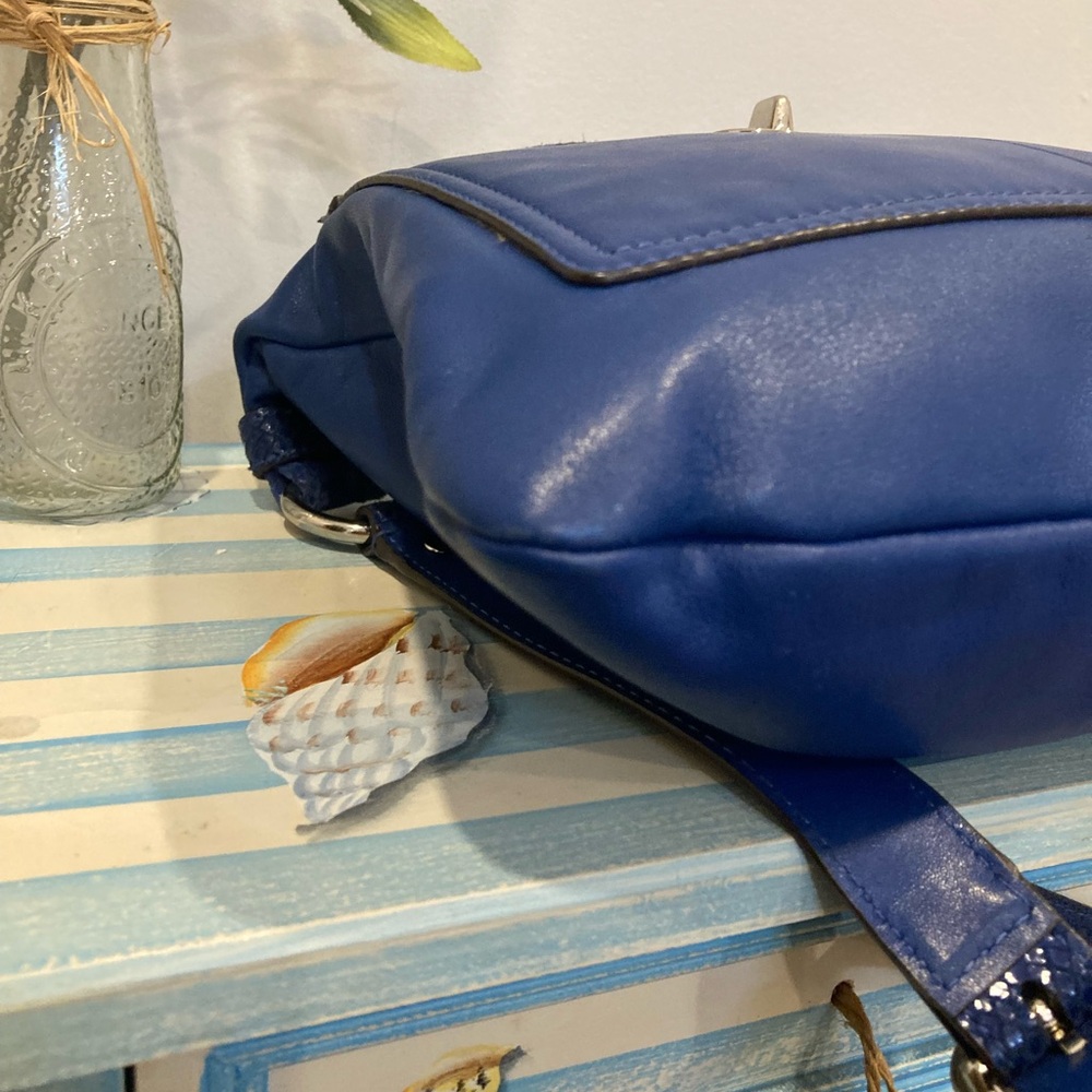 Coach Penelope Royal Blue Leather and Snake Embossed Crossbody Bag - Picture 8 of 15
